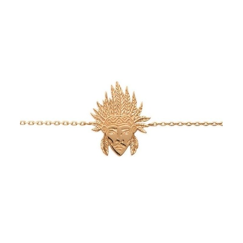 Bracelet en plaqué or pour femme - Tête d'indien - Lyn&Or Bijoux