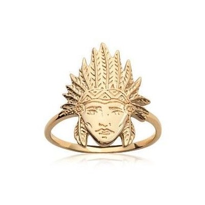 Bague en plaqué or pour femme - Tête d'indien - Lyn&Or Bijoux