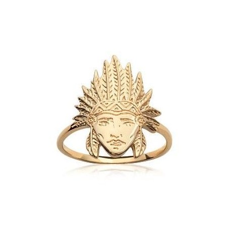 Bague en plaqué or pour femme - Tête d'indien - Lyn&Or Bijoux