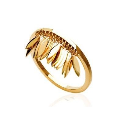 Bague femme avec des breloques plumes en plaqué or - Zana - Lyn&Or Bijoux