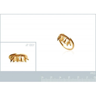 bague breloque pour femme plume en plaqué or - Lyn&Or Bijoux
