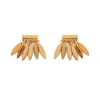 boucles d'oreilles plume en plaqué or pour femme - Zana - Lyn&Or Bijoux