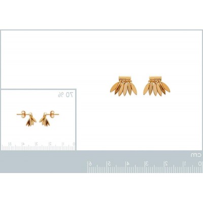 boucles d'oreilles plume en plaqué or, Zana - Lyn&Or Bijoux