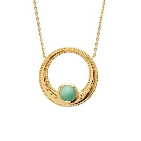 Collier aventurine verte et plaqué or pour femme - Elouna - Lyn&Or Bijoux