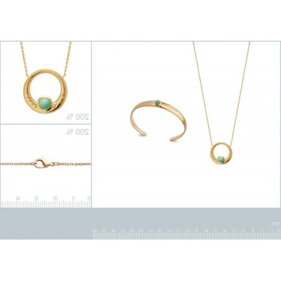 Collier aventurine verte et plaqué or pour femme - Lyn&Or Bijoux