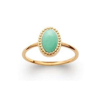 Bague en plaqué or et aventurine verte pour femme - Bornéo - Lyn&Or Bijoux