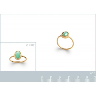 Bague en plaqué or et aventurine verte pour femme - Lyn&Or Bijoux