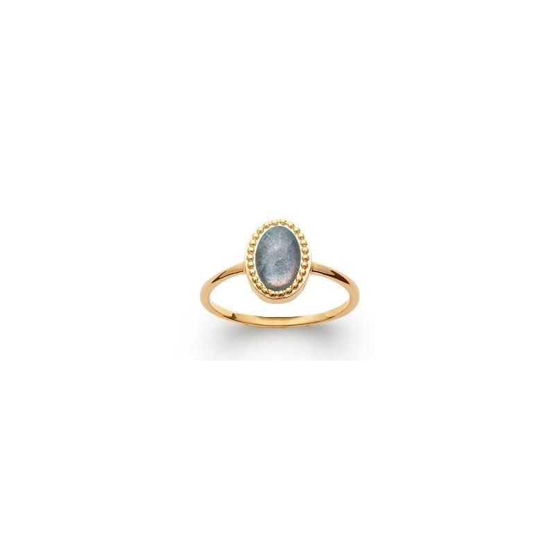 Bague en plaqué or et labradorite pour femme - Bornéo - Lyn&Or Bijoux