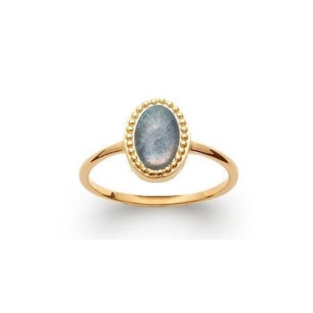 Bague en plaqué or et labradorite pour femme - Bornéo - Lyn&Or Bijoux