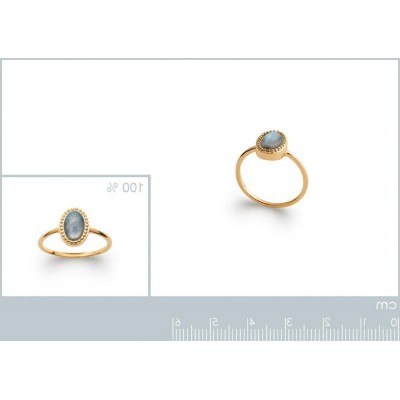 Bague en plaqué or et labradorite pour femme - Lyn&Or Bijoux