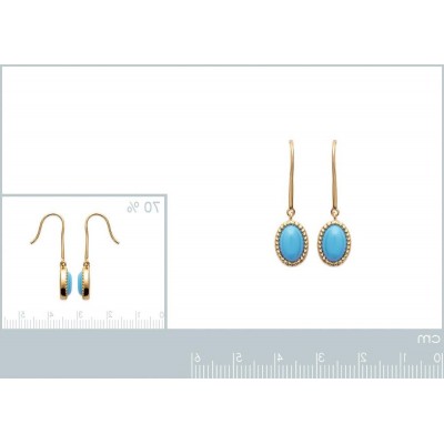Boucles d'oreille en plaqué or et turquoise synthétique pour femme - Lyn&Or Bijoux