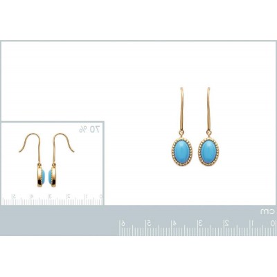 boucles d'oreilles en plaqué or et turquoise synthétique pour femme - Lyn&Or Bijoux