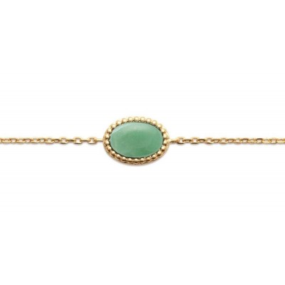 Bracelet en plaqué or et aventurine verte pour femme - Bornéo - Lyn&Or Bijoux