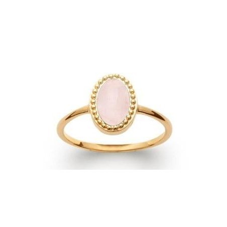Bague en plaqué or et Quartz Rose pour femme - Bornéo - Lyn&Or Bijoux