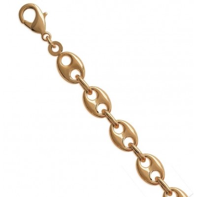 Bracelet graine de café pour homme en plaqué or - 9 mm - Lyn&Or Bijoux