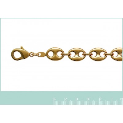 Bracelet Grains de Café en plaqué or jaune 18 carats, 10,5 mm - Lyn&Or Bijoux