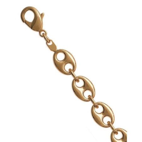 Bracelet Grains de Café homme en plaqué or, largeur 10,5 mm - Lyn&Or Bijoux