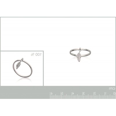 Bague breloque en argent pour femme - Plume - Lyn&Or Bijoux