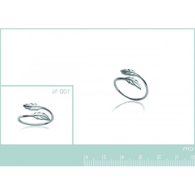 Bague femme, anneau ouvert en argent 925, Plume - Lyn&Or Bijoux