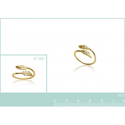 Bague ouverte en plaqué or pour femme - Plume - Lyn&Or Bijoux