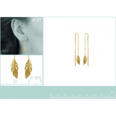 boucles d'oreilles chaîne pour femme en plaqué or - Lyn&Or Bijoux