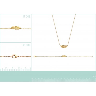 collier plume pour femme en plaqué or, le bel accessoire - Lyn&Or Bijoux