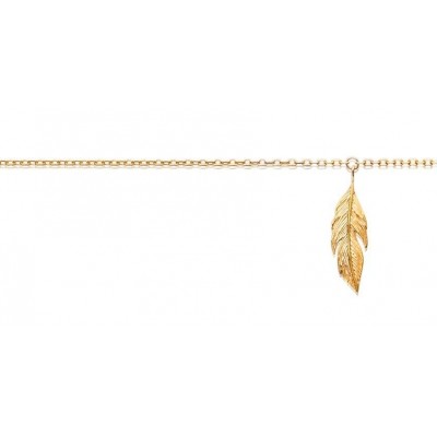 Chaîne de cheville pour femme, plaqué or - Plume - Lyn&Or Bijoux