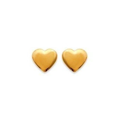 Boucles d'oreille enfant & femme en plaqué or, petit cur doré - Lyn&Or Bijoux