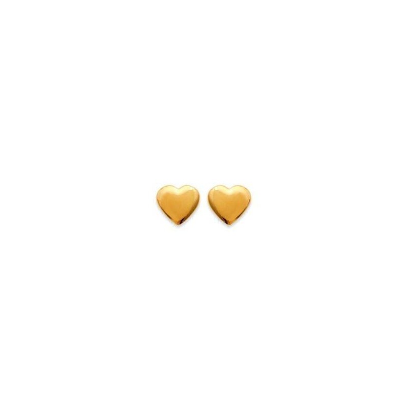 Boucles oreilles en plaqué or jaune 18 carats pour fillette, Petit coeur Boucles oreilles en plaqué or jaune 18 carats pour fillette, Petit coeur