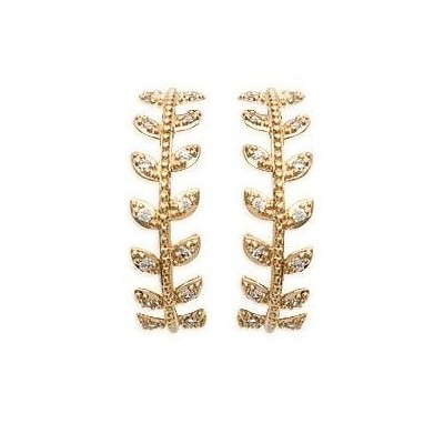 Boucles Créoles femme en plaqué or et zircon - Nana - Lyn&Or Bijoux