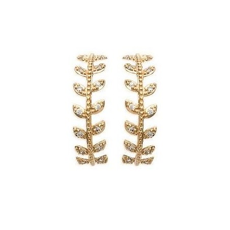 Boucles Créoles femme en plaqué or et zircon - Nana - Lyn&Or Bijoux