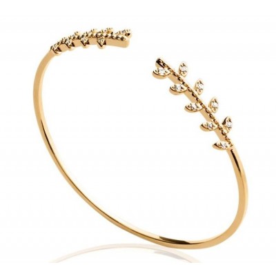 Bracelet jonc ouvert en plaqué or et zircon pour femme - Nana - Lyn&Or Bijoux