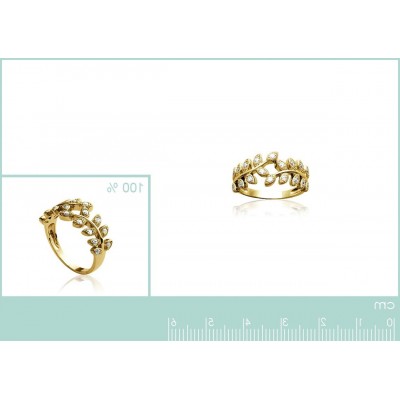 Bague pour femme en plaqué or jaune et zircon - Bijoux femme - Lyn&Or Bijoux