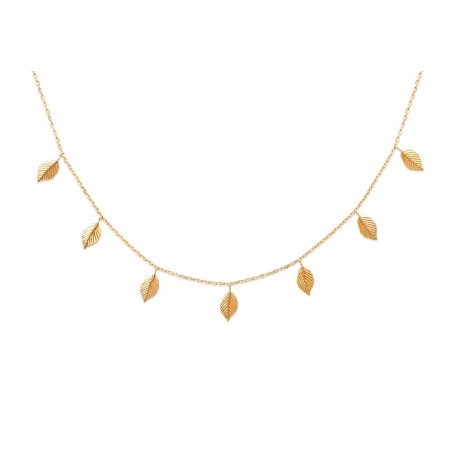 Collier pour femme en plaqué or - Feuille - Lyn&Or Bijoux