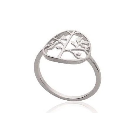 Bague Arbre de vie pour femme en argent rhodié - Signature - Lyn&Or Bijoux