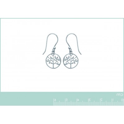 Boucles d'oreille arbre de vie en argent rhodié - Bijoux femme - Lyn&Or Bijoux