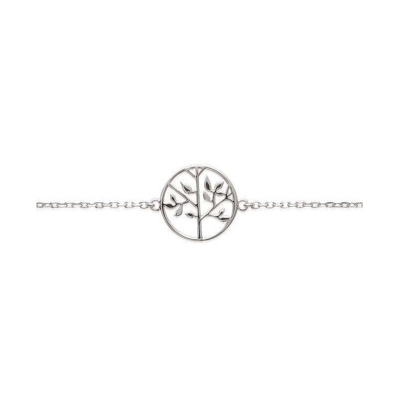Bracelet arbre de vie en argent rhodié pour femme - Signature - Lyn&Or Bijoux