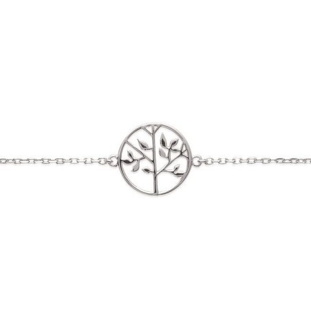 Bracelet arbre de vie en argent rhodié pour femme - Signature - Lyn&Or Bijoux