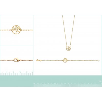 Collier arbre de vie en plaqué or pour femme - Bijoux femme - Lyn&Or Bijoux
