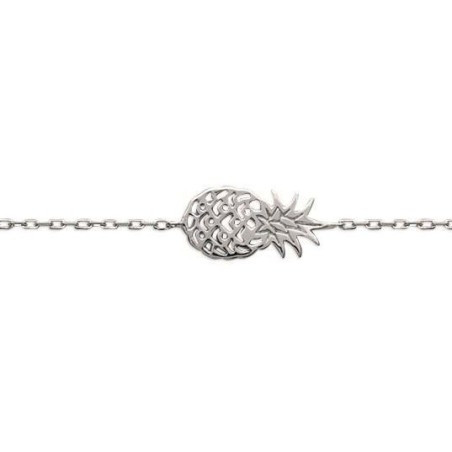 Bracelet en argent rhodié pour femme - Ananas - Lyn&Or Bijoux