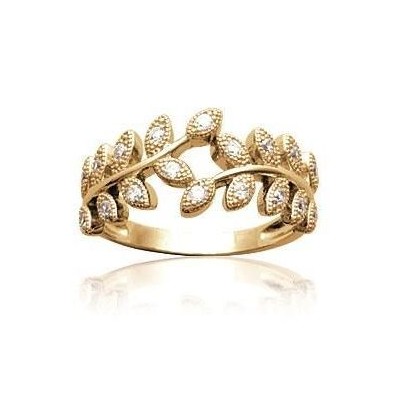 Bague femme en plaqué or et zircon - Syrina - Lyn&Or Bijoux