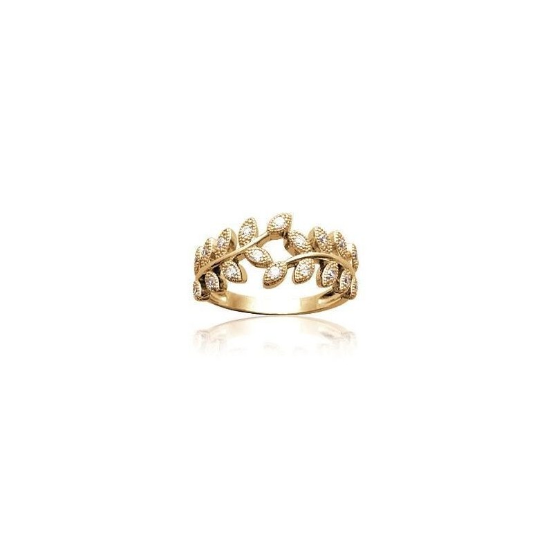 Bague femme en plaqué or et zircon - Syrina - Lyn&Or Bijoux