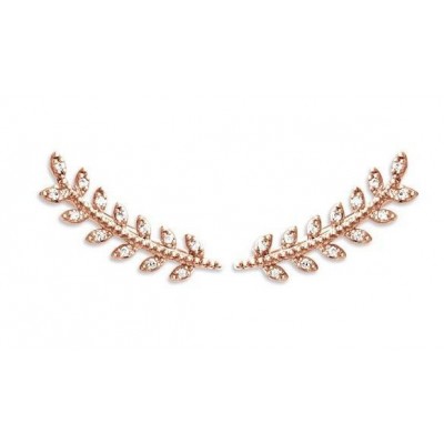 Contours d'oreille femme en plaqué or rose et zircon - Nana - Lyn&Or Bijoux