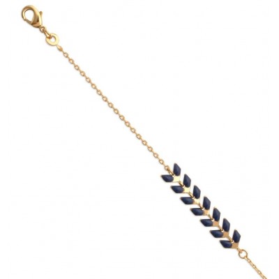 Bracelet femme en plaqué or et émail noir - Lucinda - Lyn&Or Bijoux