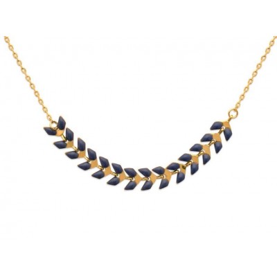 Collier ras - de - cou en plaqué or et émail noir - Lucinda - Lyn&Or Bijoux