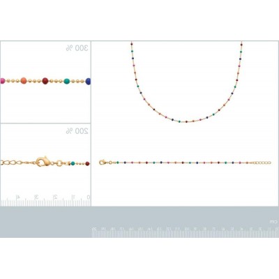 Bracelet multicolore en plaqué or pour femme - Bijoux Femme - Lyn&Or Bijoux