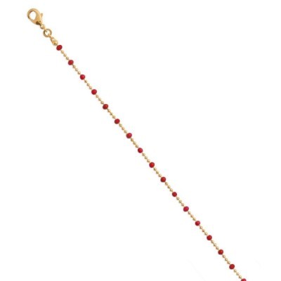 Bracelet rouge en plaqué or pour femme - Pep's - Lyn&Or Bijoux