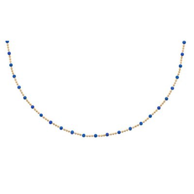 Collier bleu en plaqué or pour femme - Pep's - Lyn&Or Bijoux
