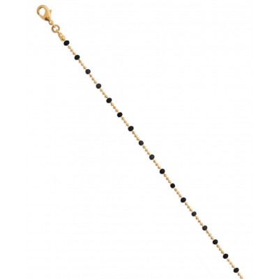 Bracelet noir en plaqué or pour femme - Pep's - Lyn&Or Bijoux
