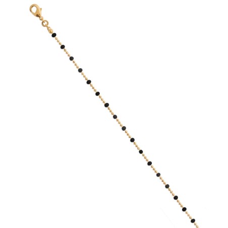 Bracelet noir en plaqué or pour femme - Pep's - Lyn&Or Bijoux
